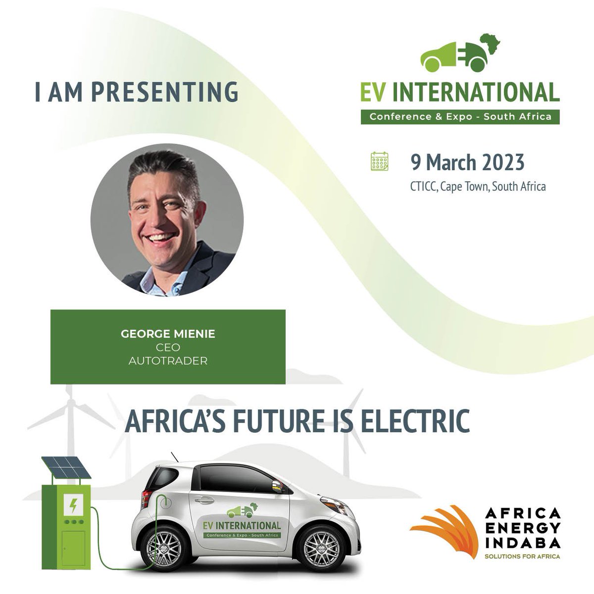 I am thrilled to announce that I will speak at the EV International Conference, the Africa Energy Indaba Conference's official side event - discussing the latest EV technology innovations! 

#AfricaEnergyIndaba #EnergyIndaba #aei
<a href="/AutoTraderSA/">AutoTrader</a> <a href="/EnergyIndaba/">Africa Energy Indaba</a> <a href="/CTICC_Official/">CTICC (Cape Town International Convention Centre)</a>