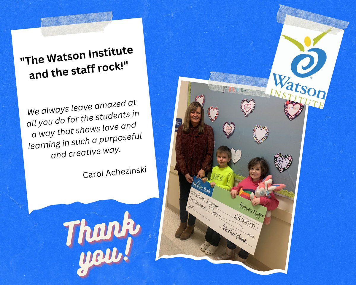We recently welcomed <a href="/NexTier/">NexTier Bank</a> to tour our Ed Center Sewickley! NexTier’s generous support through the EITC program helps us serve children with special needs. Join us in thanking NexTier Bank &amp; learn more about supporting Watson!