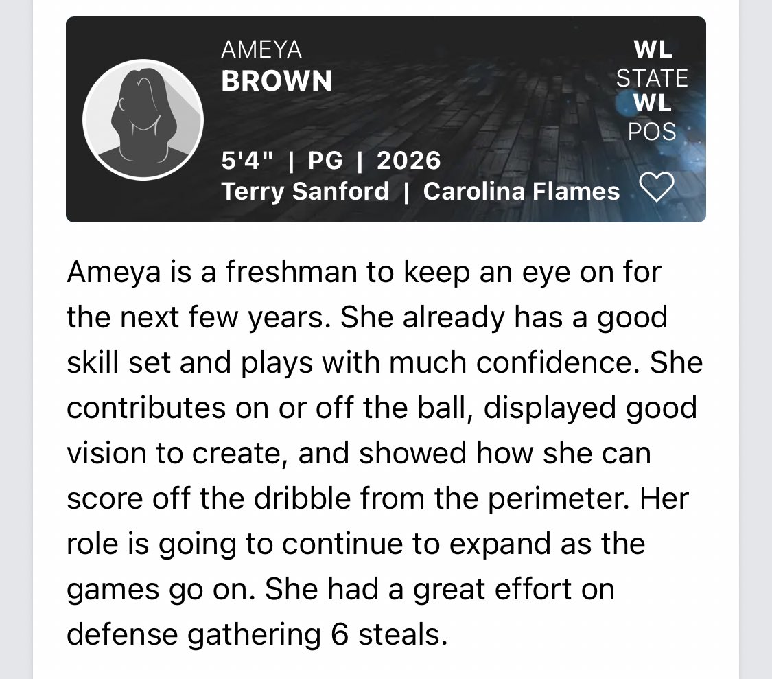 Ameya Brown (@meya_brown10) on Twitter photo Thank you <a href="/PrepGirlsHoops/">Prep Girls Hoops 🏀</a> <a href="/PGH_NC/">Prep Girls Hoops North Carolina</a> the work to prepare for my sophomore season starts now. Thank you <a href="/PrepGirlsHoops/">Prep Girls Hoops 🏀</a> <a href="/PGH_NC/">Prep Girls Hoops North Carolina</a> the work to prepare for my sophomore season starts now.