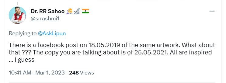 SairamPanda15's tweet photo. @srrashmi1 ତାମାନେ ଏଠି ଚାଲୁଣି କହୁଛି ଛୁଞ୍ଚି କୁ ତୋ ଡ୍ୟାସ୍ ରେ ଗୋଟେ କଣା। ତା ସମୟରେଖା ରେ ଅଧା ଚିତ୍ର ଲଙ୍ଗଳା ଝୁଅଙ୍କର, ଗୋଟେ ବାଳ ଆର୍ଟିଷ୍ଟ୍ ର ଡାଳ ଚୋରି ହେଇଗଲା ତ ପୁରା ଚଡି ଗ୍ୟାଙ୍ଗ୍ ସପକ୍ଷରେ ବାହାରି ପଡିଲା। ହାଣ୍ଡିରେ ଦମ୍ ଥିଲା ଯଦି ୱାଟରମାର୍କ୍ କପିରାଇଟ୍ ପେଟେଣ୍ଟ୍ କଲାନି?
#ହାଣ୍ଡିଫଟା_ଚିତ୍କାର https://t.co/xILfyJDb3P