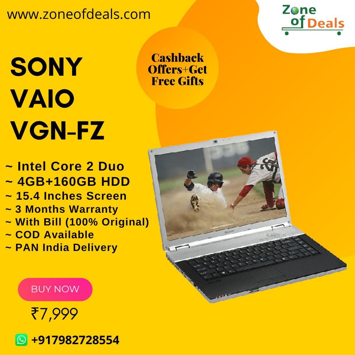 Sony Vaio VGN-FZ | Intel Core 2 Duo | 4GB + 160GB |  15.4″ Refurbished Laptop (Excellent Condition).
COD Also Available.
Safe Shipping Through Reputed Courier Services.
#refurbishedlaptops #laptopsforstudents #delllaptops #corei7 #workstations #laptopsunder15000 #graphicscards