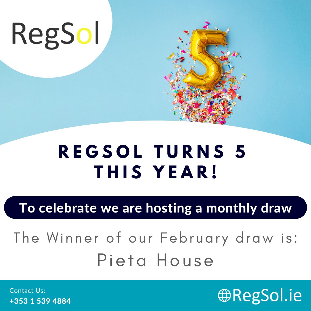 regsolireland's tweet photo. The Winner of our January draw receiving a €500 donation to their cause is: @PietaHouse - Galway
Thank you to Ursula Hanniffy - Acorn Life for the nomination!
If you book onto any of our public courses you can nominate a charity to receive a donation #training #charity #donation https://t.co/wjC0i1N2Cw