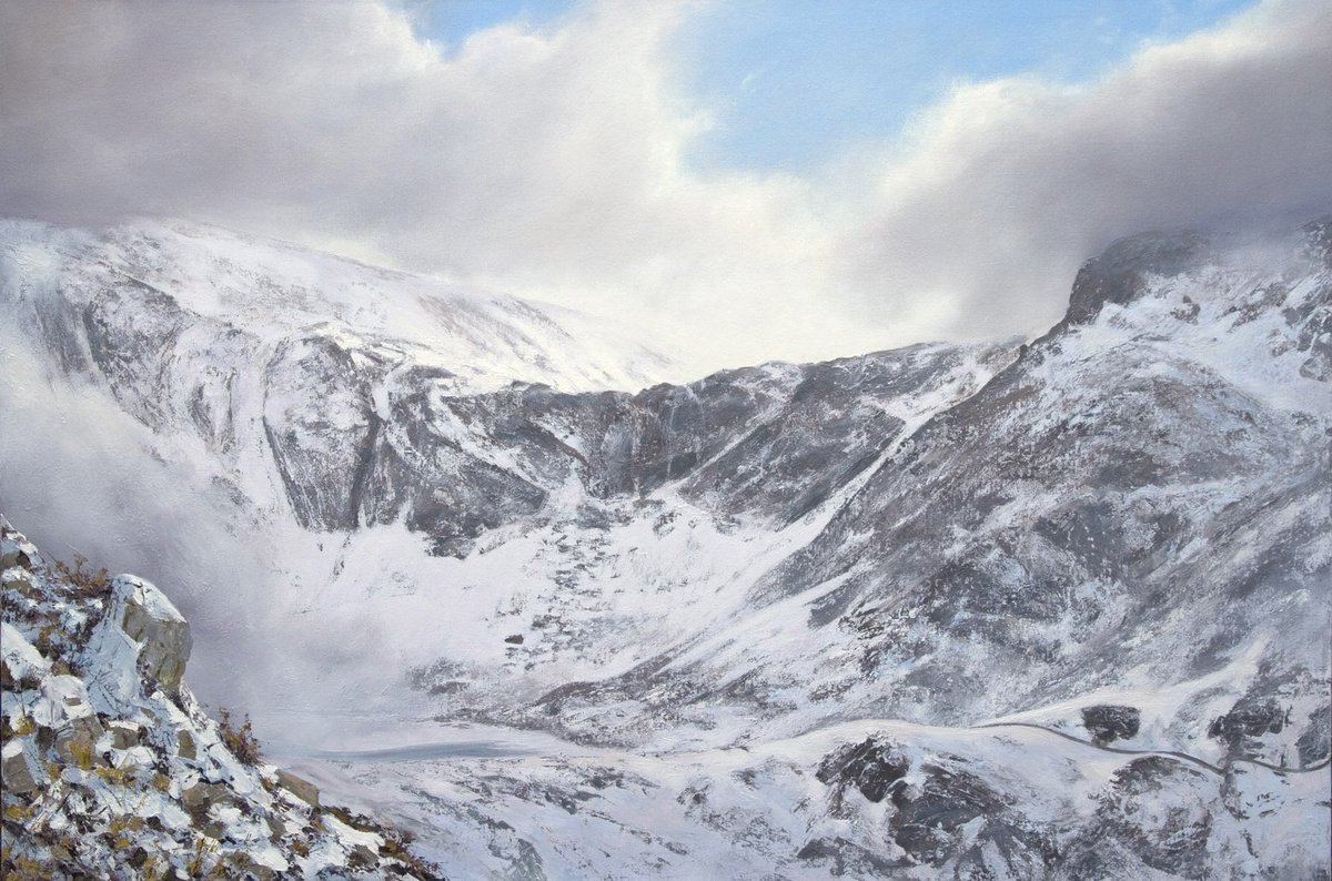 SOLD!

‘Devils Kitchen welcomes the Beast from the East’

Oil on Canvas (60cm x 90cm)

Big thank you to @artifexgallery for selling the painting
#mountainart #mountainpainting #beastfromtheeast #oiloncanvas #snowdonia #devilskitchen