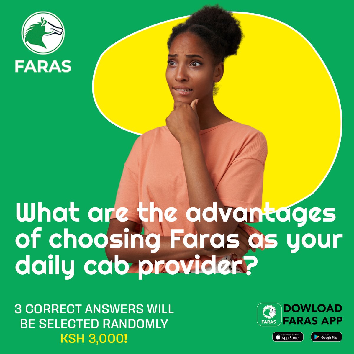 𝙏𝙍𝙄𝙑𝙄𝘼 𝙌𝙐𝙀𝙎𝙏𝙄𝙊𝙉!

3,000KSH to be won in FarasMiles! Cash withdrawable!

1. Tag 3 Friends
2. Like and share this post
3. Take a Faras Trip

4. Download the Faras App to participate: zurl.co/rpz6

3 CORRECT ANSWERS WILL BE SELECTED RANDOMLY!

T&amp;C apply.