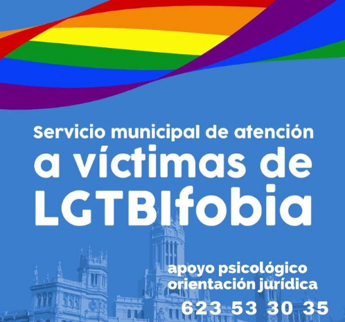 Solyvida1970's tweet photo. Al Programa Madrileño de Información y Atención LGTBI (autonómico) se añadió hace algún tiempo este servicio de atención a víctimas de LGTBIfobia (municipal) con apoyo psicológico, tan importante en los casos de acoso escolar homofóbico. https://t.co/wNAVYPMQwd