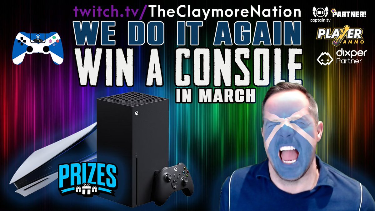 MARCH CONSOLE GIVEAWAY! 🎮

✅We are doing it all again! YAS!
✅Join the streams for Secret Codes &amp; <a href="/Dixper_en/">Dixper</a> crates!
✅EPIC Creator giveaway >$200
✅ <a href="/StreamRaiders/">StreamRaiders</a> giveaway $$$

Every 15 mins - grab those Channel Points, spondoolies &amp; Raffles! Good luck! 

<a href="/StreamNationTTV/">Official StreamNation</a>