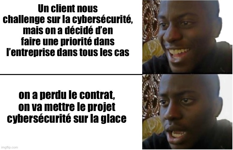 CyberSwatGroup's tweet photo. Nous vous sensibilisons à la #cybersécurité... un meme à la fois 😎 https://t.co/nAgiKdzrns