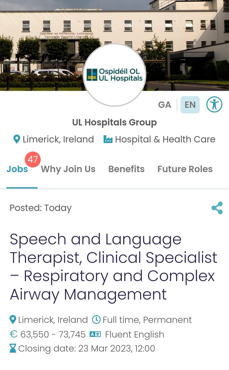 Jen Moloney (@jenjmol) on Twitter photo Excited to be advertising this brand new post today <a href="/ULHospitals/">Follow @HSEMidWest</a>. Hoping it will appeal to SLTs with clinical leadership and expertise in ENT, Critical Care and/or Respiratory Medicine!rezoomo.com/job/44852/ All retweets appreciated! <a href="/iaslt/">IASLT</a> <a href="/WeHSCPs/">National HSCP Office, HSE</a> <a href="/ClinSpeechTCD/">CSLS Trinity College Dublin</a> Excited to be advertising this brand new post today <a href="/ULHospitals/">Follow @HSEMidWest</a>. Hoping it will appeal to SLTs with clinical leadership and expertise in ENT, Critical Care and/or Respiratory Medicine!rezoomo.com/job/44852/ All retweets appreciated! <a href="/iaslt/">IASLT</a> <a href="/WeHSCPs/">National HSCP Office, HSE</a> <a href="/ClinSpeechTCD/">CSLS Trinity College Dublin</a>