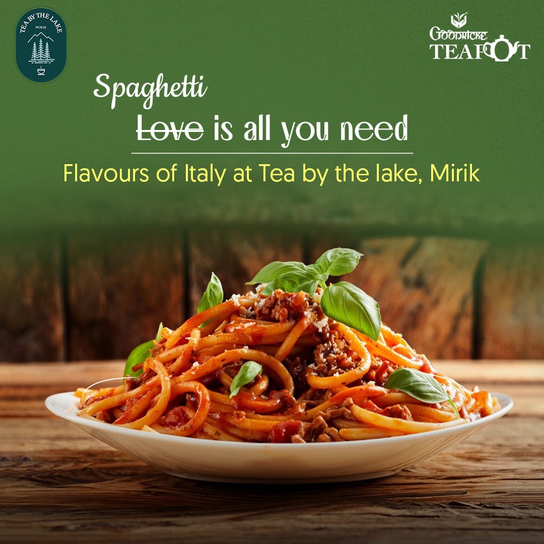 Food is love and love is food! 
Enjoy our #TBTL special - #spaghettibolognese on your next visit to Tea by the lake, Mirik 

#teabythelake #spaghetti #chefspecial #goodricketeapot #mirik #darjeeling #darjeelingtourism #pasta #pastalover #spaghettilover