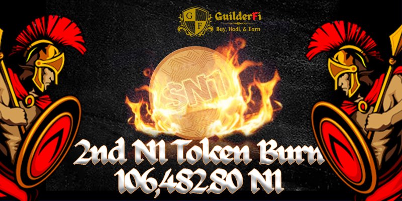 Our subsequent $N1 token burn has now been completed, significantly reducing the overall supply.

Our first two token burns have effectively removed 36.91% or 369,082.94 tokens, representing one of the largest token burns of any DeFi project to date.

- Your GuilderFi Team 🗡