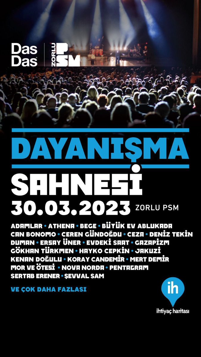 Dayanışma Sahnesi’nin tüm geliri İhtiyaç Haritası’na aktarılacak. 🙏🏻❤️