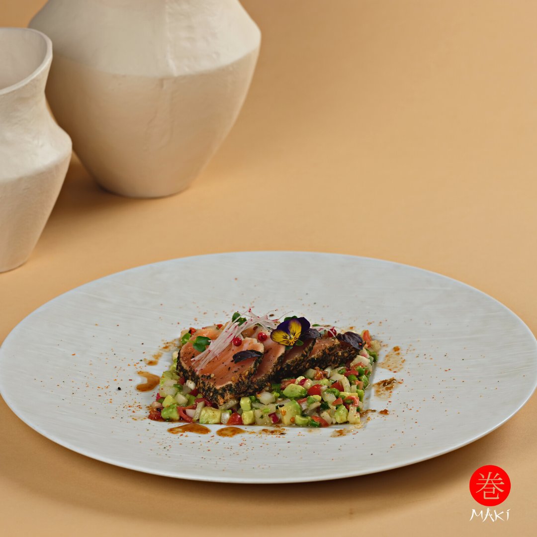 You don't know true love if you haven't tried our tataki dish infused with Mediterranean flavor😉 
Pass by any of our branches and order the one-of-a-kind Salmon Tataki with Zaatar! 🥢
Thank us later🥰😉