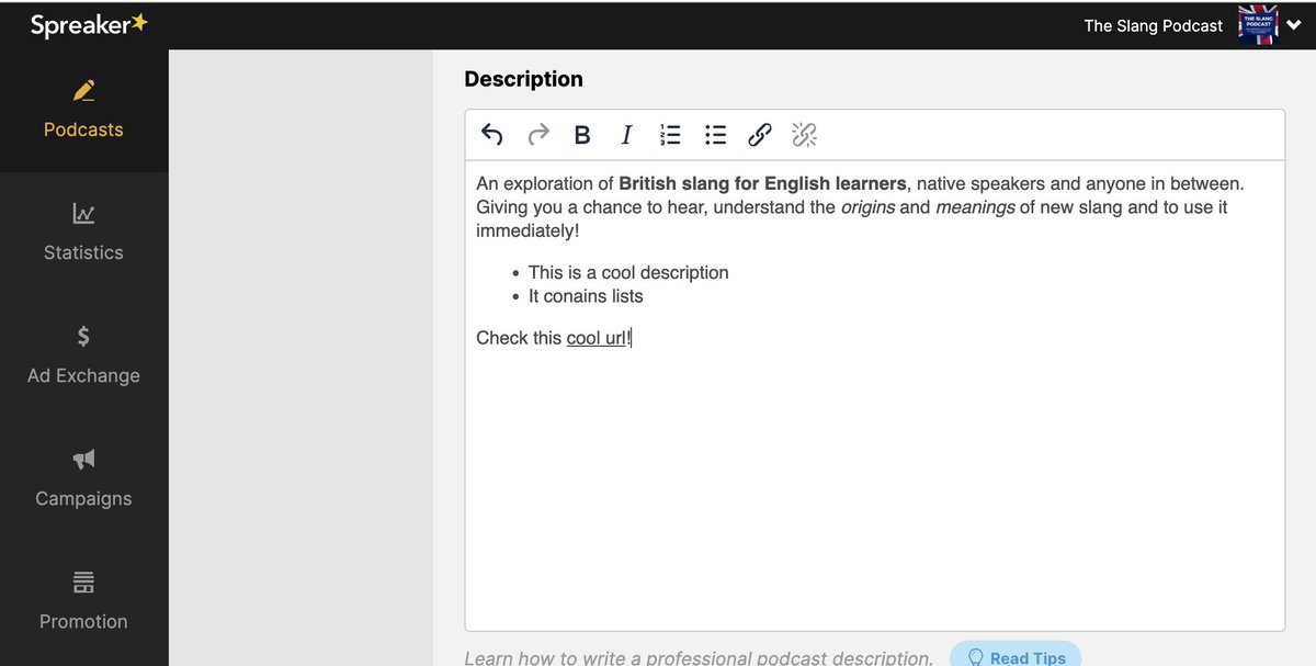 emanuele_r's tweet photo. Other day other release. After greatly simplifying #rss management for everyone with @spreaker you can now add #html podcast descriptions! 🚀 To understand the quirks take a look at the very good article by 
@Podnews
 here: https://t.co/a2ixl5uIDK https://t.co/RrC6IIDpjF