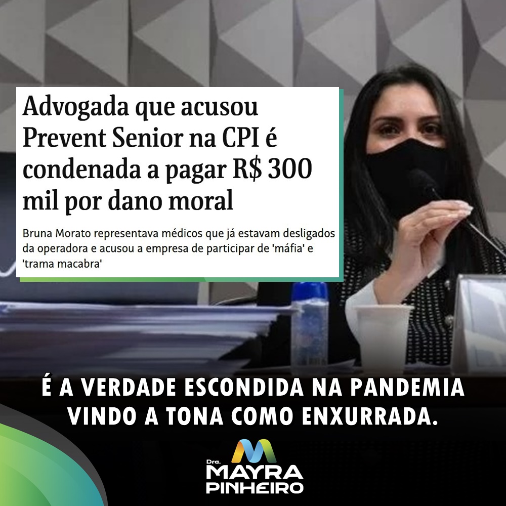 dramayraoficial's tweet photo. Advogada que denunciou Prevent Senior na CPI da Covid é condenada a pagar indenização de R$ 300 mil.

Na sentença, o juiz Gustavo Coube de Carvalho, da 5º Vara Cível de São Paulo, afirmou que Bruna Morato não apresentou provas para sustentar suas acusações. https://t.co/xGykV4Wp8Q