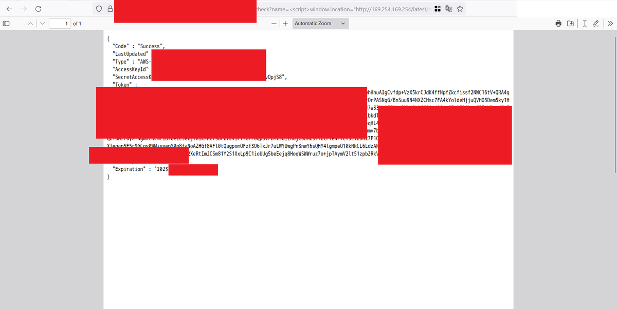 CristiVlad25's tweet photo. Exfiltrating AWS Credentials via PDF Rendering of Unsanitized Input 👇 https://t.co/spVkZzqnu2