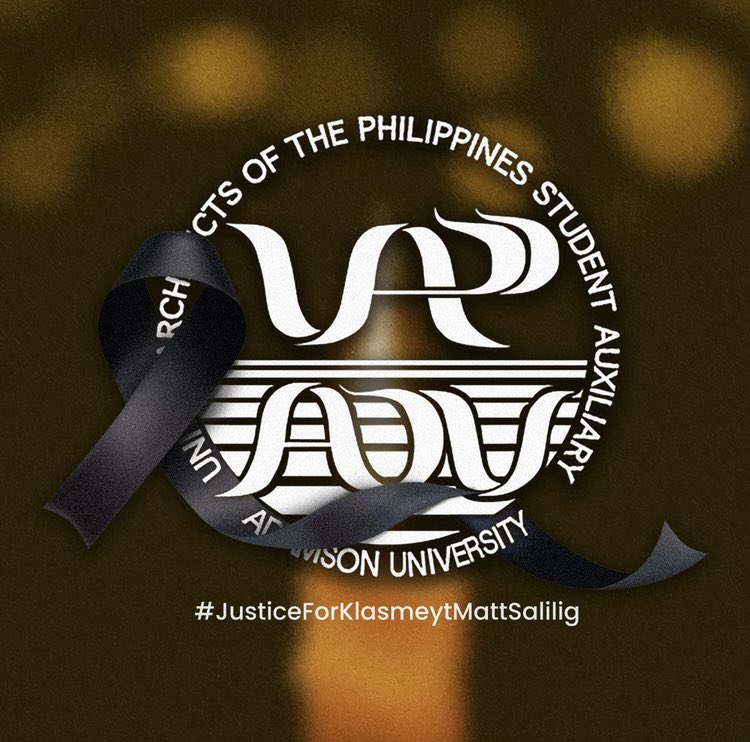 uapsa_adu's tweet photo. #JusticeForKlasmeytMattSalilig

Kami'y nakikiisa sa hangaring makamit ang hustisya para sa ating 'klasmeyt' na si John Matthew Salilig. We extend our deepest condolences to his dear family and friends. And we pray for the eternal repose of his soul.

Yakap, klasmeyt. https://t.co/UWuH2B57VB
