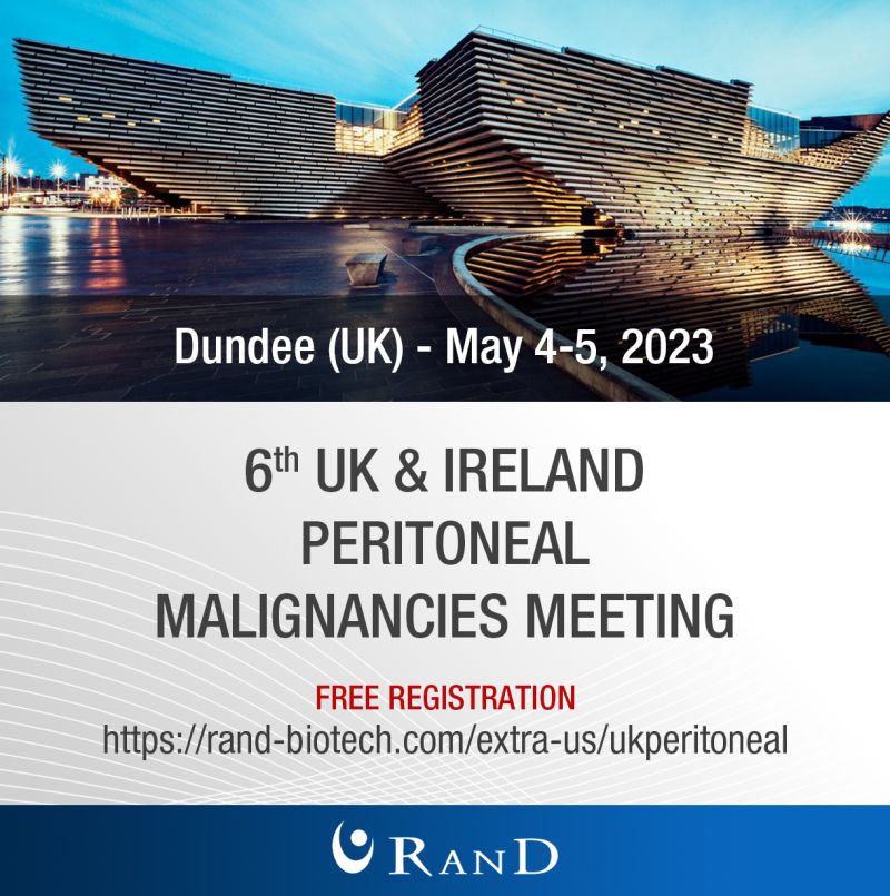 ** SAVE THE DATE **
FREE REGISTER at the:
6th UK &amp; Ireland Peritoneal Malignancies Meeting
Date: 4-5 May 2023
Venue: Dundee - UK, Malmaison Hotel
Organiser: F.M. Polignano, Ninewells Hospital &amp; Medical School, Dundee
For info and free registration:
rand-biotech.com/extra-us/ukper…
#HIPEC