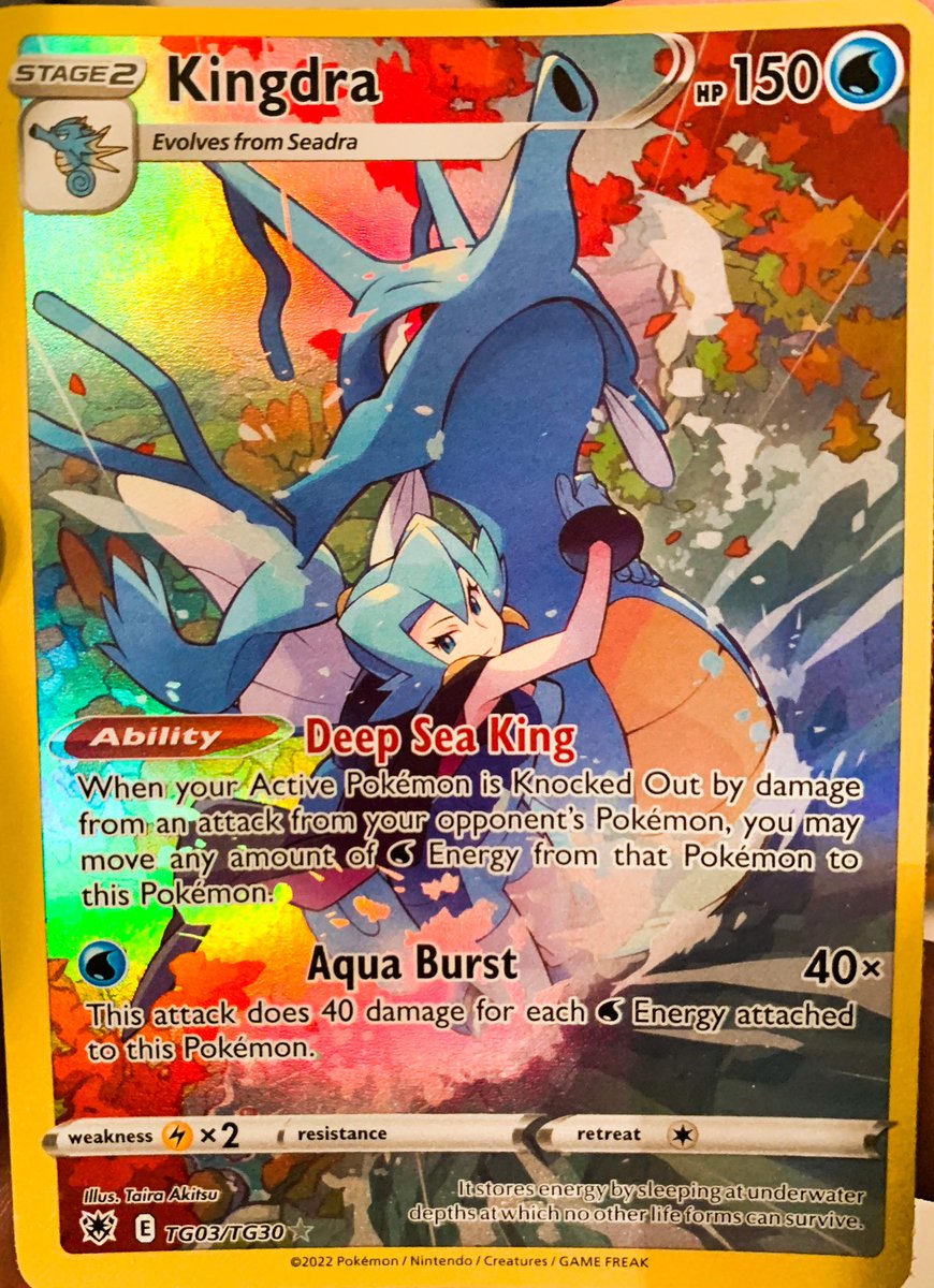 LordCharizard33's tweet photo. Happy Wednesday twitter.  Today’s card of the day is the Kingdra gallery card! https://t.co/wMpeBRzqXh