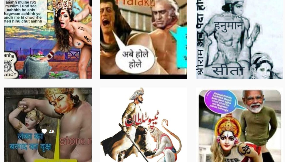 HinduITCell's tweet photo. This is extremely enraging.... 

We are writing it to the @MIB_India @ianuragthakur ji and also to the Cyber police regarding Instagram account like this...

There are 100s of such account. We will take actions on each one of them.

If you too wish to JOIN US, DM @ModifiedChokra https://t.co/lixKYngdoR