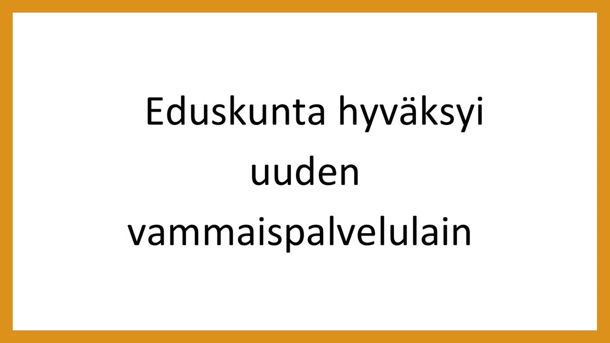 Eduskunta hyväksyi vammaispalvelulain uudistuksen. Laki on viime aikoina jakanut vammaisjärjestökenttää. Heta-liitto katsoi usean muun vammaisjärjestön tavoin, että lain hylkääminen olisi suurempi riski kuin hyväksyminen.  #vammaispalvelulaki heta-liitto.fi/eduskunta-hyva…