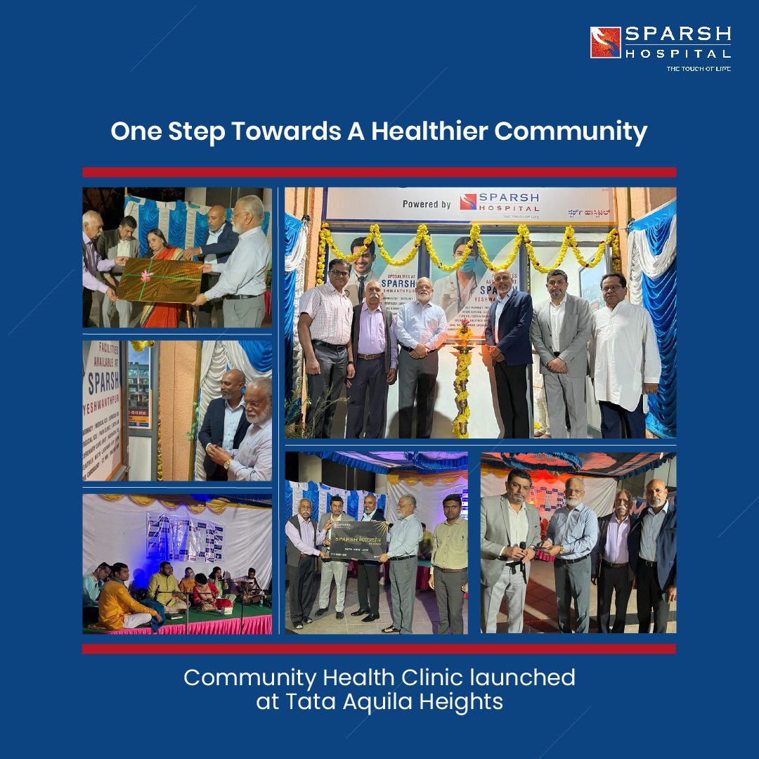 We launched a #CommunityClinic at Tata Aquila Heights. The inauguration was attended by guests of eminence, Dr. K. Radhakrishnan, former Chairman of ISRO, Mr. Joseph Pasangha, Group COO, SPARSH Hospital; and Col. Rahul Tewari, Unit Head, Yeshwanthpur. 

#SPARSHHospital