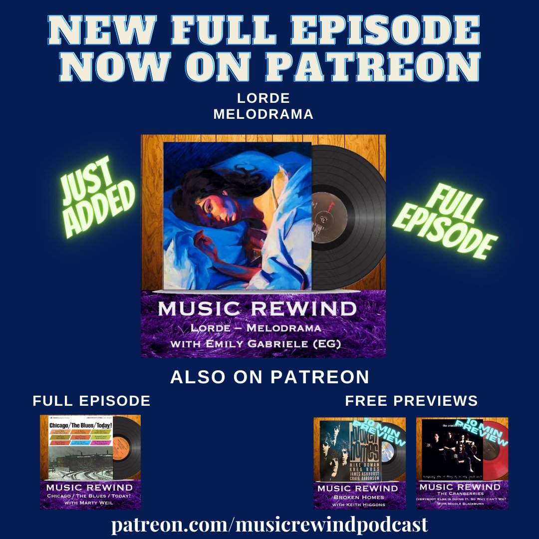MusicRewindPod's tweet image. We have another new, full episode up on our Patreon.  
Head over there to get early access to our conversation with NYC Singer/Songwriter @EmilyGabriele where we discuss Lorde's Melodrama!

patreon.com/posts/79392058…

#lorde #melodrama #emilygabriele #music #podcast #musicpodcast