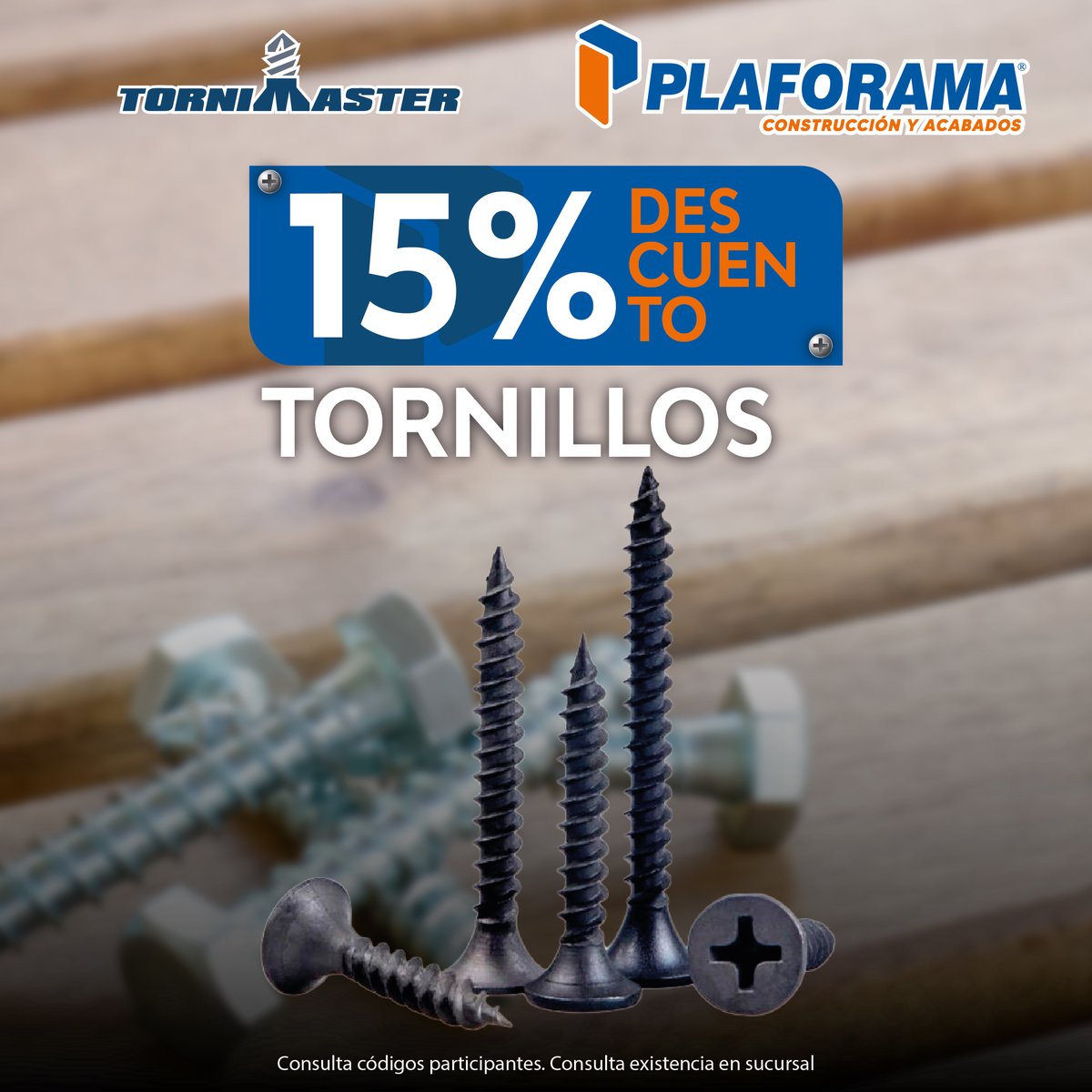 plaforama's tweet photo. Tornillos de @Tornimaster con un 15% de Descuento, encuéntralos en sucursales #Plaforama, Vigencia del 1 al 15 de Marzo #Monterrey 

𝐂𝐨𝐦𝐩𝐫𝐚 𝐞𝐧 𝐥í𝐧𝐞𝐚 𝐀𝐪𝐮í 🖥▸ https://t.co/osZqnGDEcv https://t.co/LH8msmN4FK