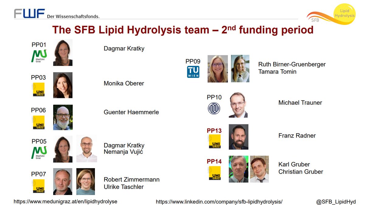 Today marks the beginning of the next funding period of the <a href="/SFB_LipidHyd/">SFB Lipid Hydrolysis</a>. 
We welcome our new PIs Franz Radner and Karl Gruber as well as Co-PI Christian Gruber and are very much looking forward to working on this exciting topic over the next 4 years.