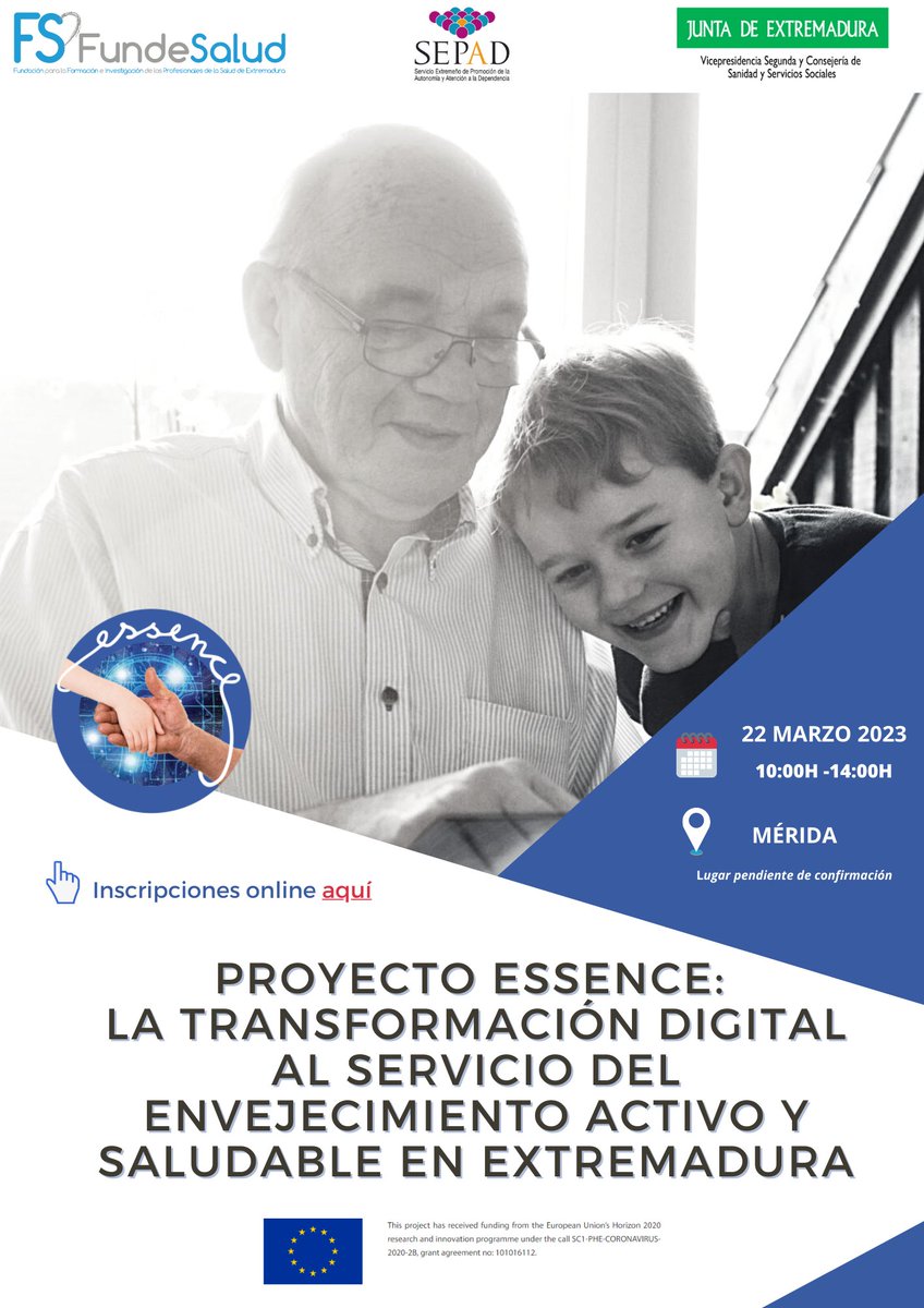 Essence2020eu's tweet photo. 🇪🇸 Atención 📣
Ya tenemos fecha para nuestro evento #ESSENCE2020. Será:
📅 Miércoles 22 de marzo de 10:00h a 14:00h
📍 En Mérida, Extremadura (lugar por confirmar)
🖊️ Inscripciones aquí: https://t.co/kxbVtBP1fa
¡No os lo perdáis! https://t.co/xSxQXSUjMk