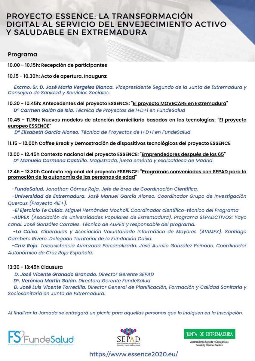 Essence2020eu's tweet photo. 🇪🇸 Atención 📣
Ya tenemos fecha para nuestro evento #ESSENCE2020. Será:
📅 Miércoles 22 de marzo de 10:00h a 14:00h
📍 En Mérida, Extremadura (lugar por confirmar)
🖊️ Inscripciones aquí: https://t.co/kxbVtBP1fa
¡No os lo perdáis! https://t.co/xSxQXSUjMk