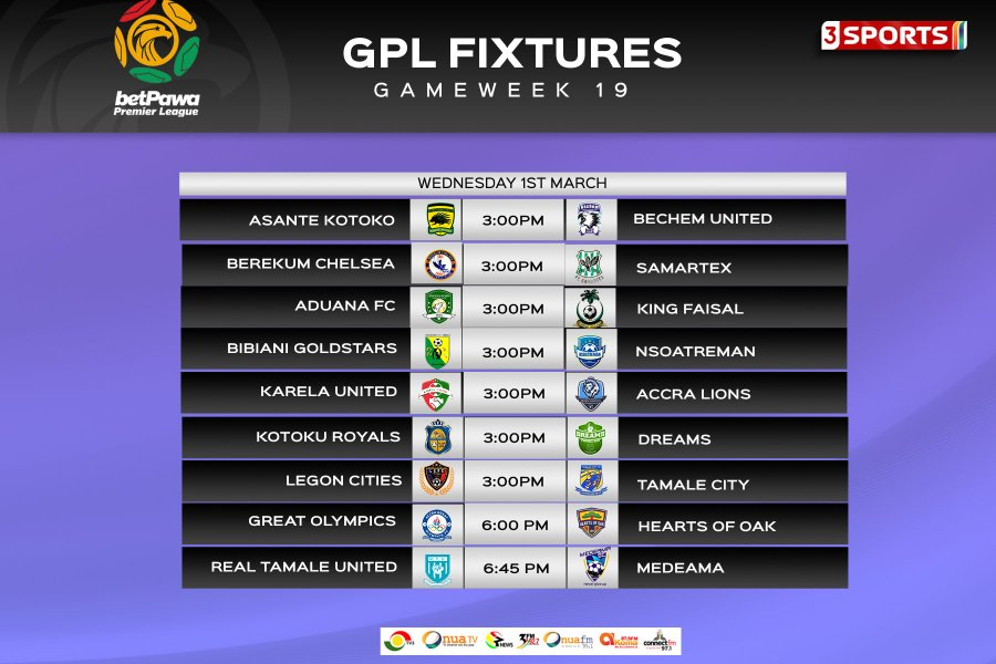 TV3GH on Twitter "betPawaGPLwk19 fixtures HeartsOfOakGH takes on