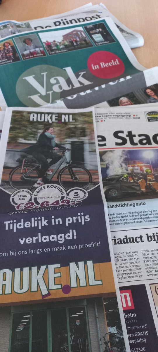 Niet schrikken vandaag, er valt wel weer wat op de mat! <a href="/EdeStad/">EdeStad.nl</a> en <a href="/DeRijnpost/">De Rijnpost</a> met daarin een mooie #Vakvrouwen special.
Kun je niet wachten of wil je ook een exemplaar? Kijk op de site(s) voor de e-paper en afhaalpunten.