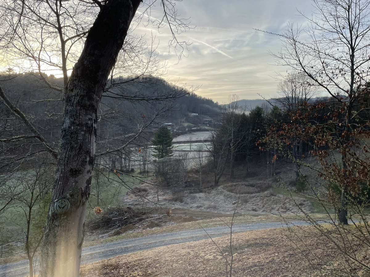 gradyryan1's tweet photo. First frost in about 10 days! Which is pretty incredible for the mountains during an average winter but par for the course for the #winter2023 which meteorologically ended yesterday. #ncwx #ripwinter https://t.co/cJ52oDdI4v