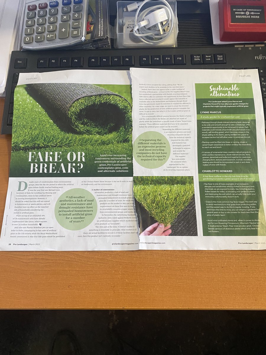 SmartDirectLtd's tweet image. I have just been reading the Pro Landscaper March edition on Fake or Break . The industry does need to recycle artificial grass and we will from July 2023 . 
Lets Recycle Artificial Grass will be the first UK  company to recycle landscaped products !!!
@ProLandscaperUK