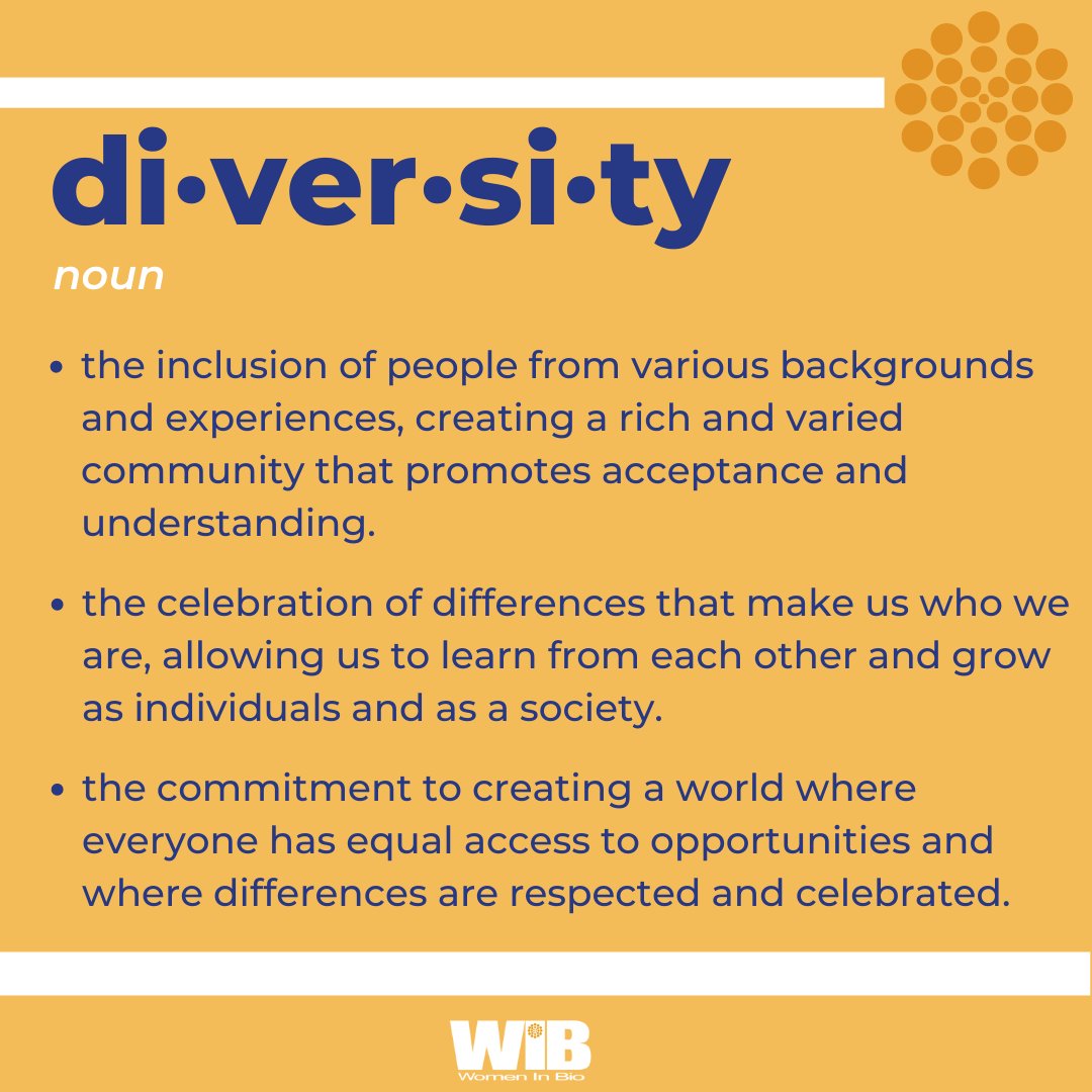 WomenInBio's tweet image. It&apos;s time to talk about diversity! This month, we&apos;ll explore the many facets of diversity and why it&apos;s essential for creating a more inclusive world. From celebrating our differences to learning from one another, let&apos;s unite to promote understanding and acceptance.