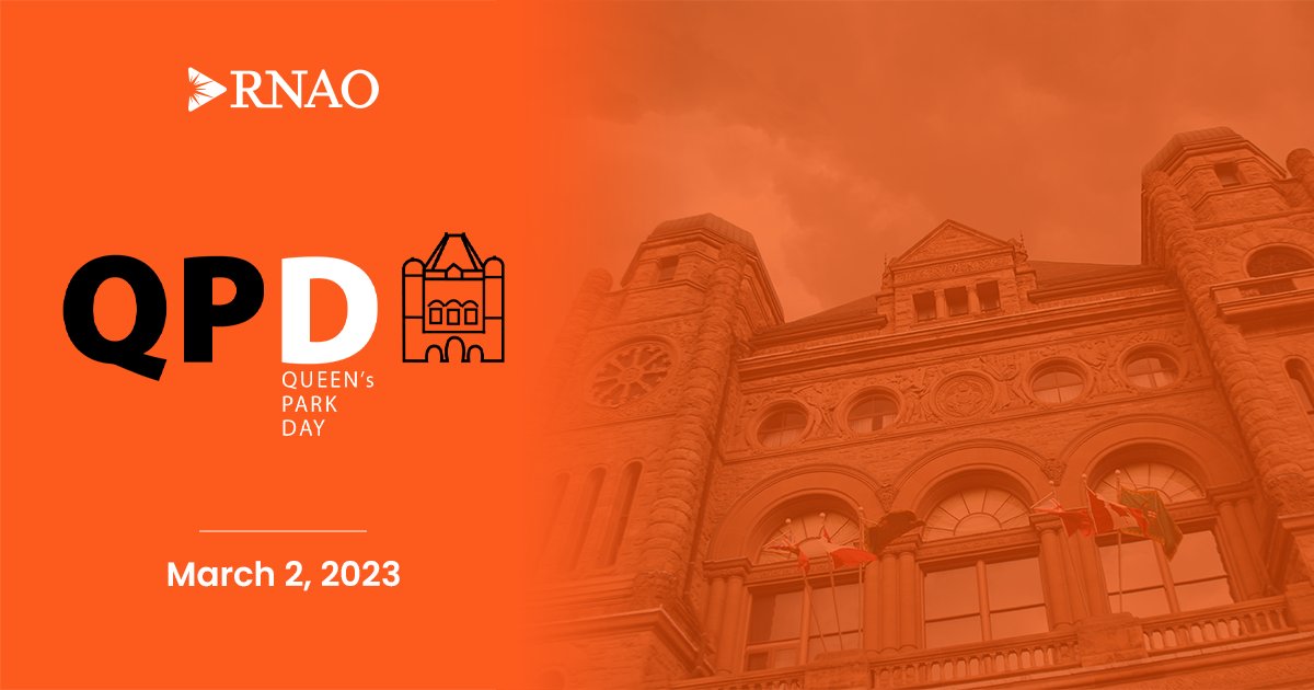 Join us tomorrow at our 23rd annual Queen's Park Day (#QPD) event! 🚨

At 9:45 a.m. ET, RNAO CEO <a href="/DorisGrinspun/">Dr. Doris Grinspun 🇨🇦 RN, PhD, FAAN, O.ONT</a> &amp; President <a href="/ClaudetteHollow/">Claudette Holloway</a> will release our #NursingCareerPathways report &amp; take questions from the #Ontmedia.

Learn more here: RNAO.ca/events/queens-…