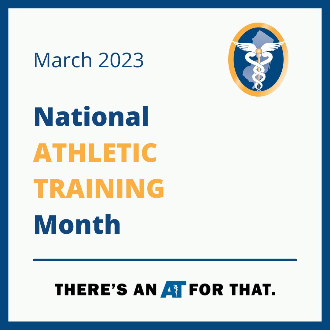 ATSNJ's tweet image. It's finally here! 2023 National Athletic Training Month! #NATM2023