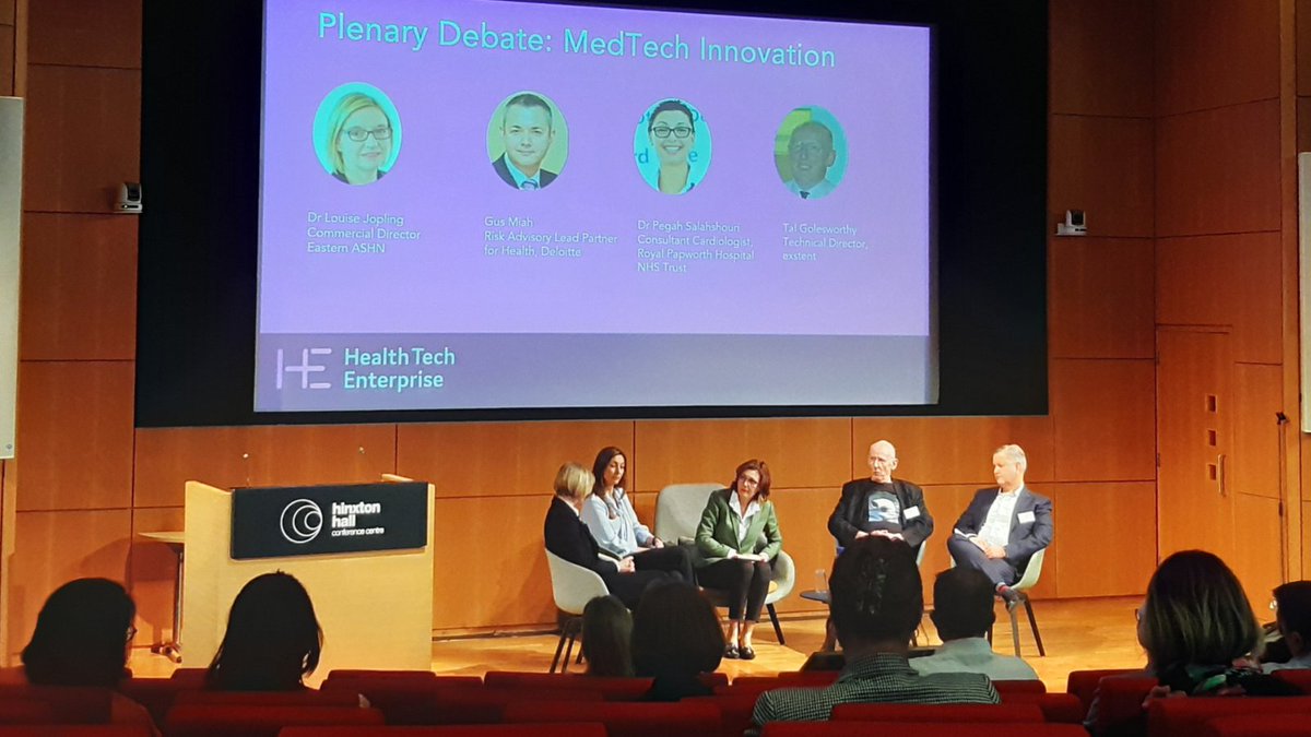 medovate's tweet photo. Plenary Debate with Invited Panel chaired by @vivienneparry concluded first session at the @HealthEnterpris #MedTechFUTURES conference today. So many topics covered incl. the role of innovation, AI, digital health, patient input & more!
#NHS #NHSinnovation #medtech #innovation https://t.co/TYWNqiHIY2
