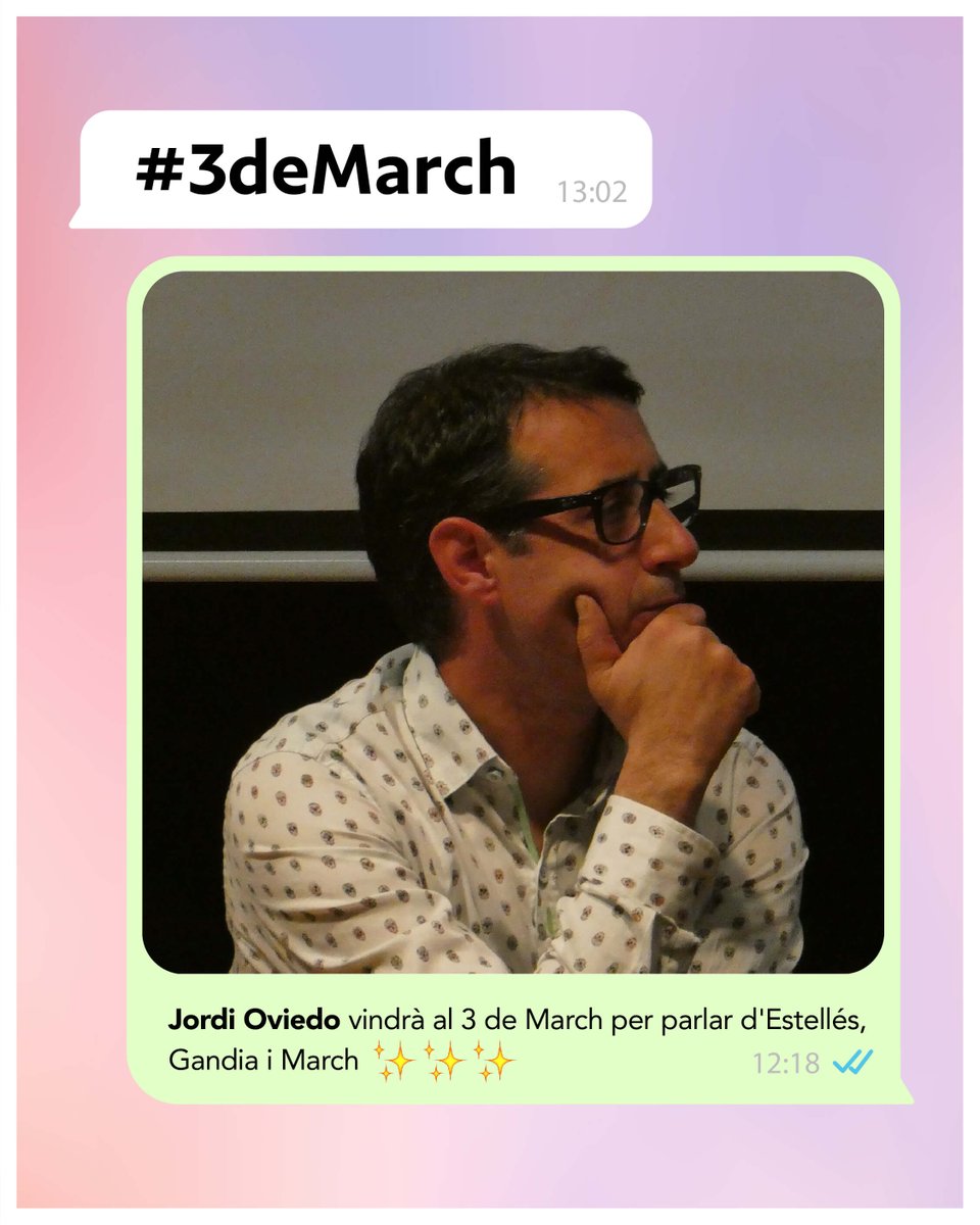 saforissims's tweet photo. El divendres 3 de març tindrem l'oportunitat de gaudir d'una conferència de @JordiOviedo80, expert en l'obra de Vicent Andrés Estellés: 'Ausiàs March i Vicent Andrés Estellés: Una ciutat anomenada desig'

Tot un gust rebre'l al #3deMarch!
19:30 h, Casa de la Marquesa https://t.co/staKgwKljp