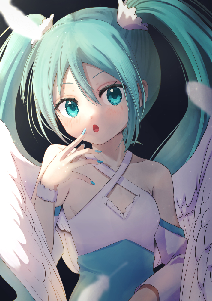 初音ミク「天使ミクさん #初音ミク #初音ミクイラスト 」|紅 シロド@Illustratorのイラスト