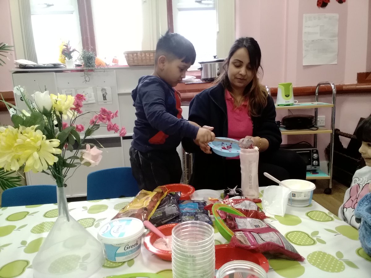 We decided to make some fruit smoothies. The children learnt how the blender worked, chose their fruit and mixed together the different colours of fruit to make their drink. stalbans-cc.co.uk