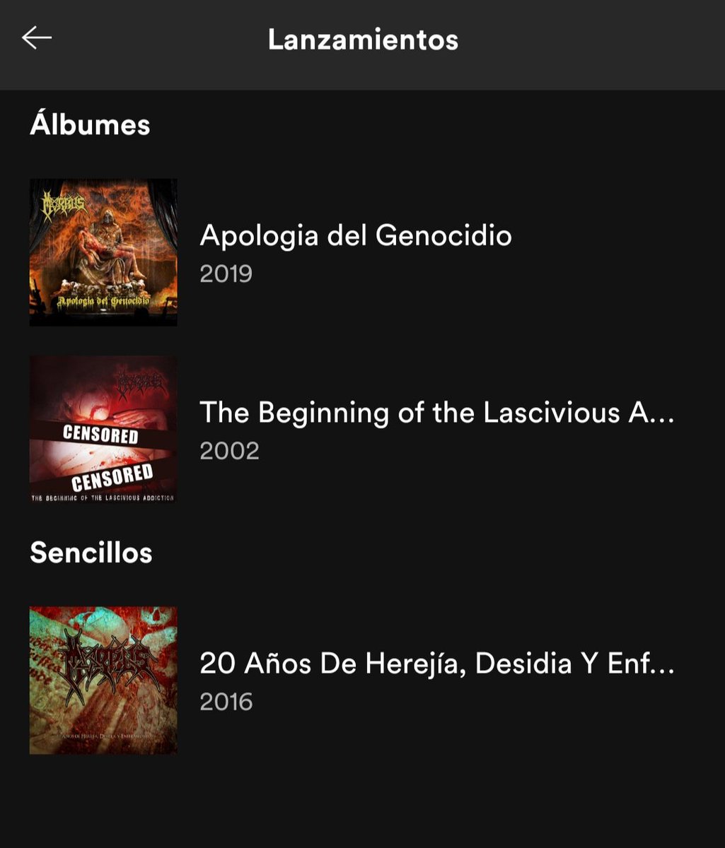 Ya disponible en #Spotify gran parte de nuestra discografía 
#morbus #morbusvenezuela