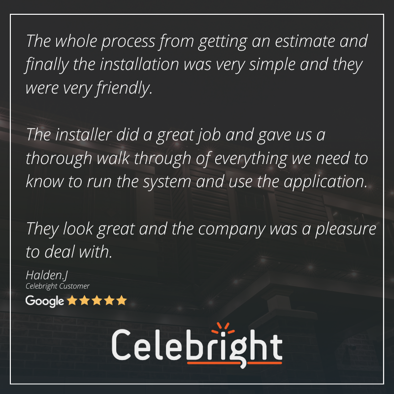 Providing excellent customer service is our top priority, and we're glad Halden is satisfied with his Celebright system.

#celebright #celebrightlighting #permanentlighting #permanentlights #customersatisfaction #loveourcustomers #customerreview #5starreview