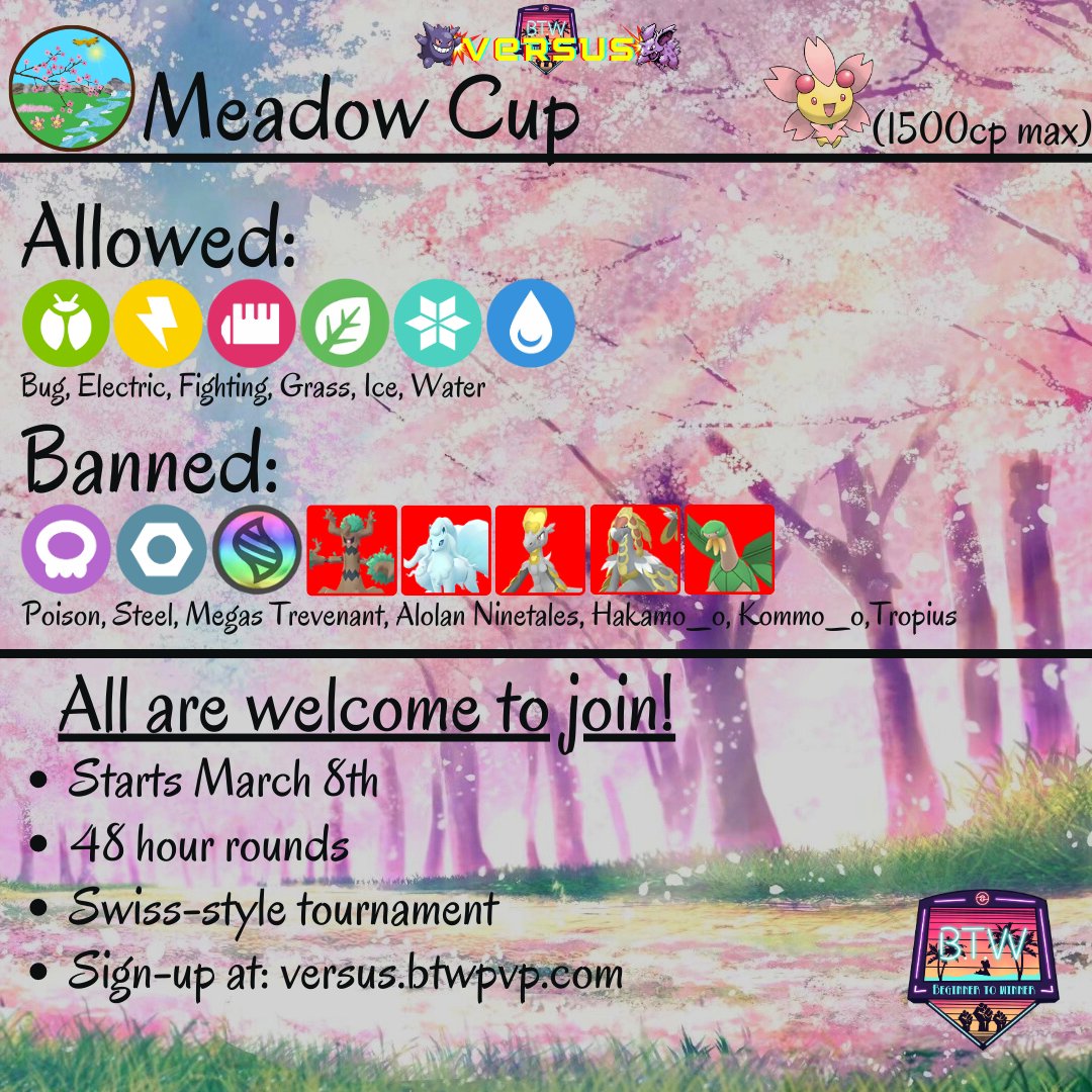 It is that time we invite everyone to join our discord and have some fun in a custom meta. Welcome the Meadow Cup. Join our discord at versus.btwpvp.com