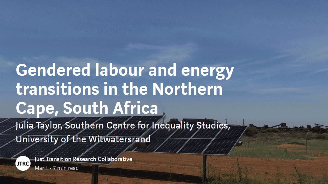 How can solar power development deliver a #gender #JustTransition for all? 👉Check out <a href="/Julia_JKT/">Julia Taylor</a>'s think piece on the Northern Cape, South Africa to find out!
tinyurl.com/2ycsrvnn