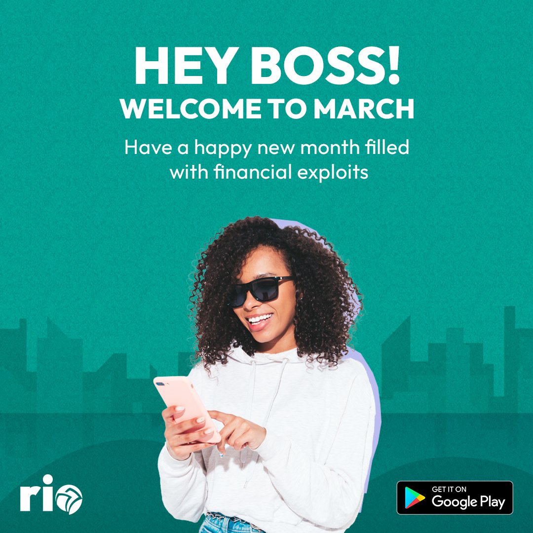 getrioapp's tweet photo. Happy new month boss!

Have a month filled with financial exploits.

#rioapp #fintech #finance #financialfreedom #happynewmonth #march https://t.co/tEsqlvgl9Q