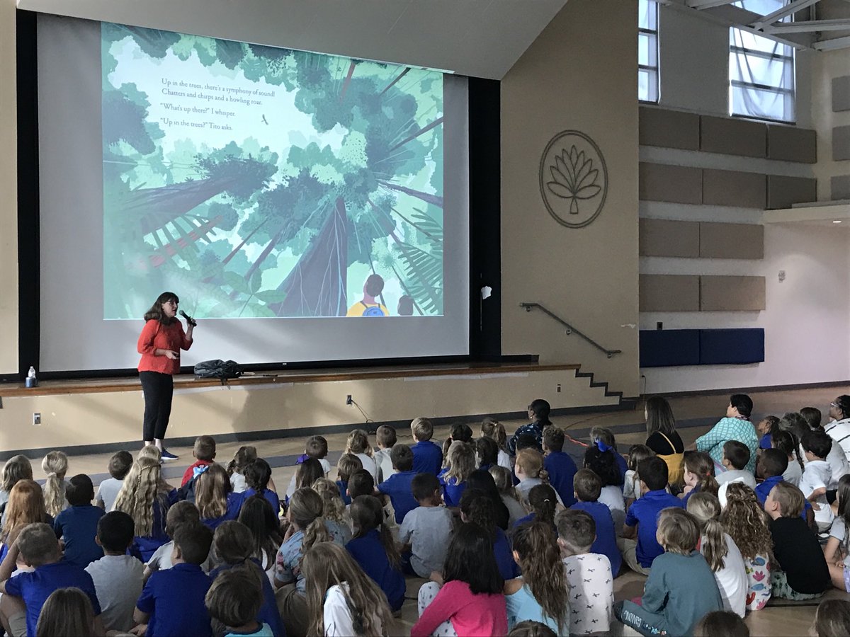 MsSzeryk's tweet image. Happening now! Author ⁦@KateMessner⁩ visiting with our K-2 Ss this morning, learning about how nature inspires many of her ideas for her books ⁦@cis_library⁩ @cayintschool⁩ #cisinspires #cisreads