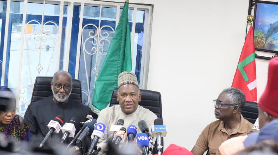 Our Vice presidential candidate Dr. Yusuf Datti Baba-Ahmed is addressing an international press conference at the Labour Party Headquarters in Abuja. I intend to address Nigerians and the international community shortly. -PO