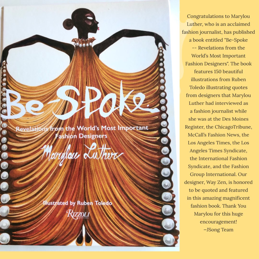 Congratulations Marylou Luther🤩 Be-Spoke: Revelation from the World’s Most Important Fashion Designers ❤️What an amazing book📕✨