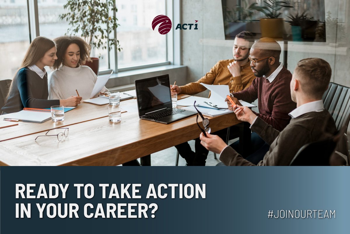 Ready to launch your future with an organization certified as a Great Place to Work™? Ready to take ACTION in your career? ACT1 is all about taking bold, innovative actions to deliver for our customers and our workforce. 

act1federal.com/careers/